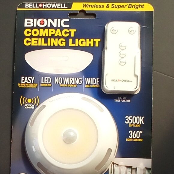BIONIC COMPACT CEILING LIGHT WIRELESS & SUPER BRIGHT 3500K LIGHT & 36O DEGREES - Picture 2 of 7